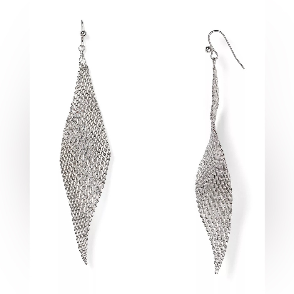 NEW! Jules Smith Silver Mesh Wave Earrings
